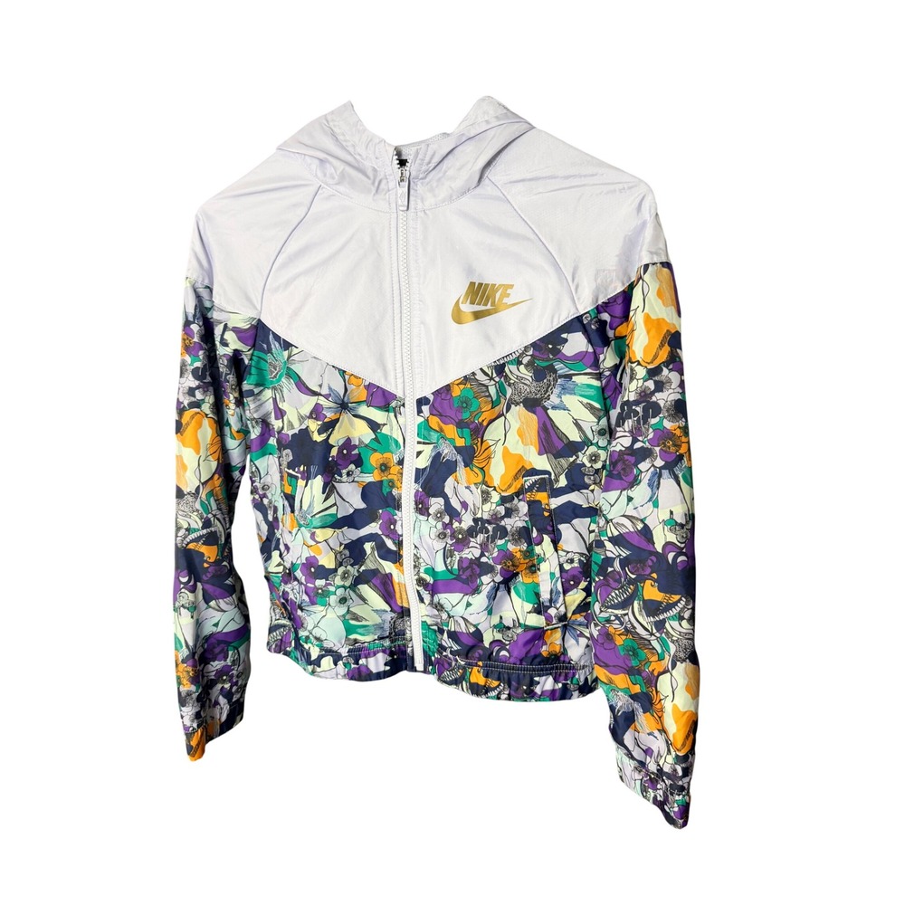 Nike Floral Windrunner Hooded Jacket Kids Size L